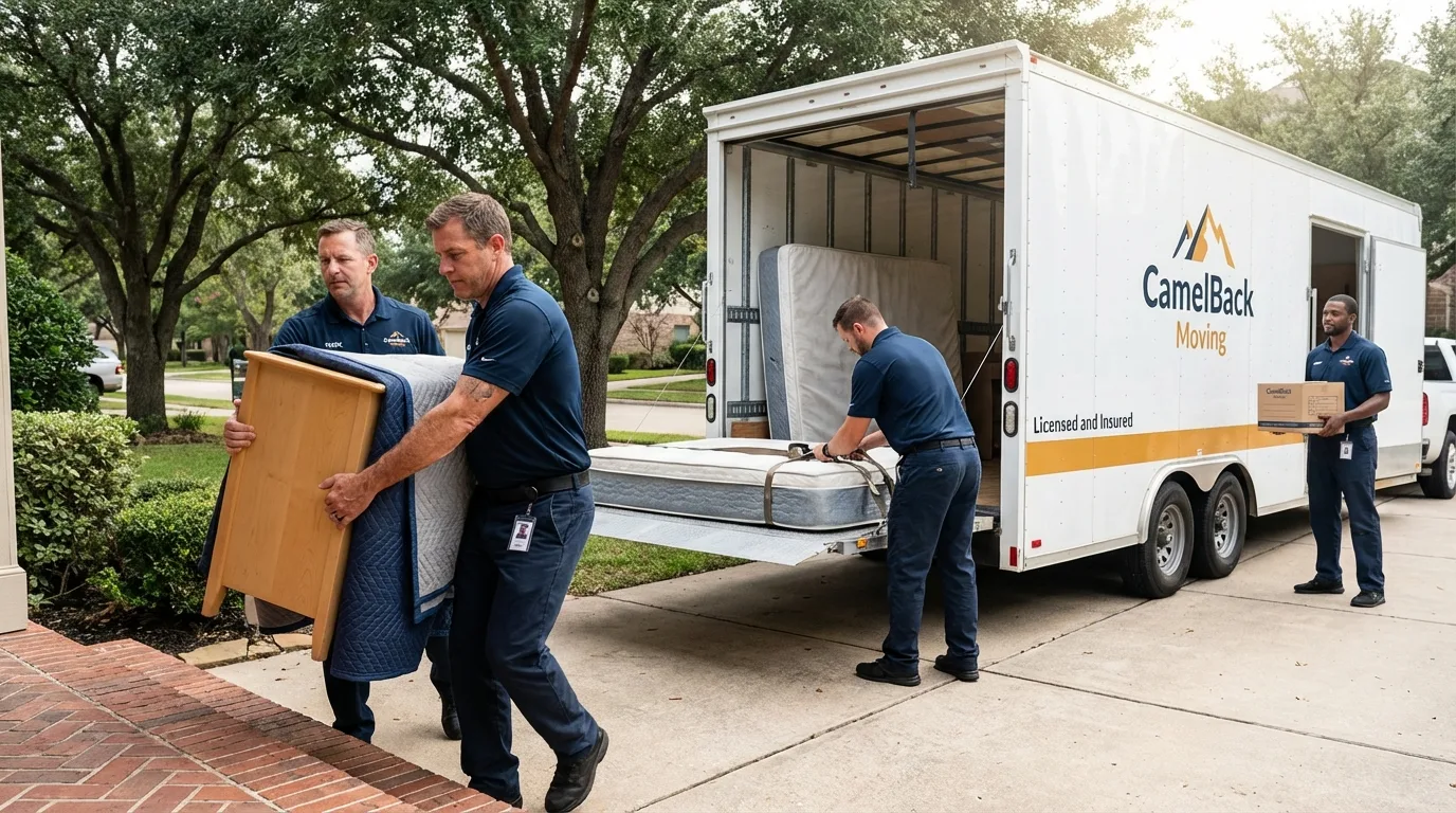 Crew loading residential truck for cross-state move from Spring City, PA