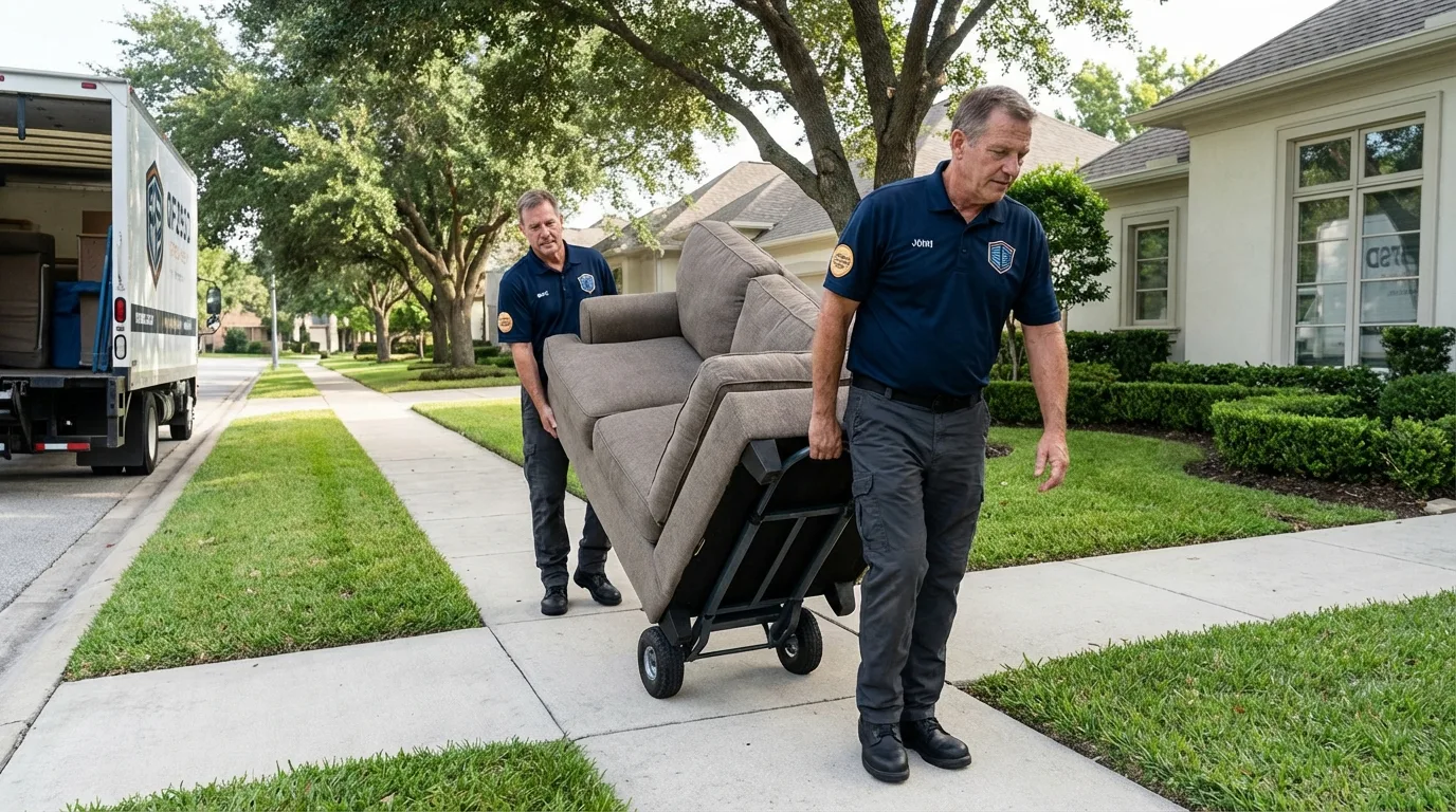 Local residential moving crew loading furniture in Spring City, PA